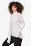 Prada White Stretch Jersey Turtleneck with Triangle Logo Size 44