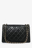 Pre-Loved Chanel™ Black Lambskin 2013/14 CC Golden Class Large Flap Shoulder Bag