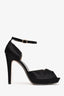 Salvatore Ferragamo Black Satin Peep Toe Heels Est. Size 39