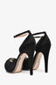 Salvatore Ferragamo Black Satin Peep Toe Heels Est. Size 39