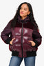 Moncler Burgundy Velvet/Nylon Down 'Elanion' Jacket Size 2