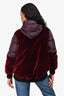 Moncler Burgundy Velvet/Nylon Down 'Elanion' Jacket Size 2