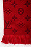 Louis Vuitton Red Wool/Silk Logomania Scarf