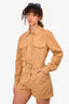 Alberta Ferretti Khaki Button Front Belted Playsuit Size 6