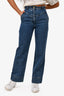 Alberta Ferretti Blue Denim Medium Wash Top Stitch Detailed Jeans Size 2