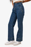 Alberta Ferretti Blue Denim Medium Wash Top Stitch Detailed Jeans Size 2