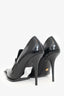 Versace Black Patent Leather Croc Embossed 'Alia 115mm' Leather Pointed Heels Size 39