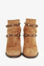 Valentino Brown Suede Rockstud Boots Size 38