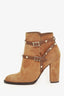 Valentino Brown Suede Rockstud Boots Size 38