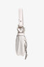 Versace White Leather Zip Detail Mini Hobo Bag With Strap