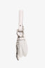 Versace White Leather Zip Detail Mini Hobo Bag With Strap