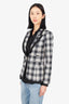 Smythe White/Black Plaid Print Blazer Size 2