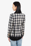 Smythe White/Black Plaid Print Blazer Size 2