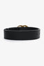 Gucci Black Leather Pearl GG Marmont Belt Size 95