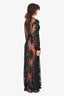 For Love & Lemons Black Lace Overlay V-Neck Dress Size M