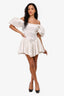 For Love & Lemons White Satin Corset Cold Shoulder Mini Dress Size M