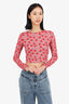 Keith Haring x Alice + Olivia Pink Printed Crew Neck Crop Top Estimated Size M