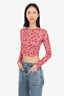 Keith Haring x Alice + Olivia Pink Printed Crew Neck Crop Top Est. Size M