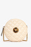 Versace Cream Quilted Leather La Medusa Round Chain Bag (As Is)