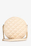 Versace Cream Quilted Leather La Medusa Round Chain Bag (As Is)