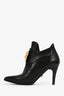 Versace Black Leather/Gold Medusa Heeled Booties Size 38.5