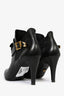 Versace Black Leather/Gold Medusa Heeled Booties Size 38.5