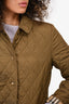 Burberry London Green Quilted Jacket Size XS