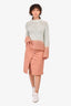 Acne Studios Pink Wool Asymmetrical Zipper Wrap Skirt Size 32