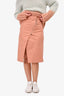 Acne Studios Pink Wool Asymmetrical Zipper Wrap Skirt Size 32