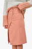 Acne Studios Pink Wool Asymmetrical Zipper Wrap Skirt Size 32