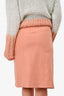 Acne Studios Pink Wool Asymmetrical Zipper Wrap Skirt Size 32