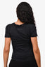 MM6 Black Cotton V-Neck T-Shirt Size S