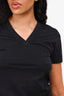 MM6 Black Cotton V-Neck T-Shirt Size M