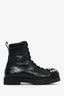 Rochas Black Crystal Embellished Combat Boots Size 39