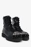 Rochas Black Crystal Embellished Combat Boots Size 39