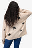 Zadig & Voltaire Cream/Black Star Distressed Cashmere Sweater Size S (Unisex)