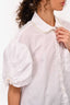 Simone Rocha White Cotton Poplin Button-Up Top With Pearl Collar Size 8 UK