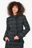 Akris Punto Black/Green Tweed Jacket Size 6 + Skirt Size 4 Set