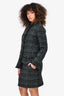 Akris Punto Black/Green Tweed Jacket Size 6 + Skirt Size 4 Set