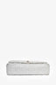 Pre-Loved Chanel™ 2014 Silver Perforated Leather Medium Double Flap Shoulder Bag