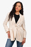 Salvatore Ferragamo Cream Silk Blazer Size 40