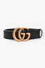 Gucci Black Leather 'GG' Marmont Belt 80/32