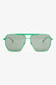 Bottega Veneta Green Metal Frame Aviator Tinted Sunglasses