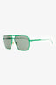 Bottega Veneta Green Metal Frame Aviator Tinted Sunglasses