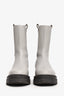 Fabiana Filippi Grey Leather Glitter Zip-Up Boots Size 37