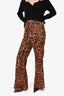 Balmain Yellow/Black Sequins Wide Leg Pants Size 40