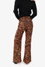 Balmain Yellow/Black Sequins Wide Leg Pants Size 40