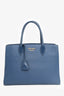 Prada Navy Saffiano Leather Bibliothèque Handle Bag with Strap