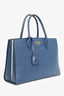 Prada Navy Saffiano Leather Bibliothèque Handle Bag with Strap