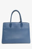 Prada Navy Saffiano Leather Bibliothèque Handle Bag with Strap